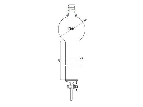 MSE PRO Reinforced port, with Hook, Sand Plate Chromatography Column, 24/40, φ60mm, Effective Length 457mm, Storage Ball Capacity 1000mL