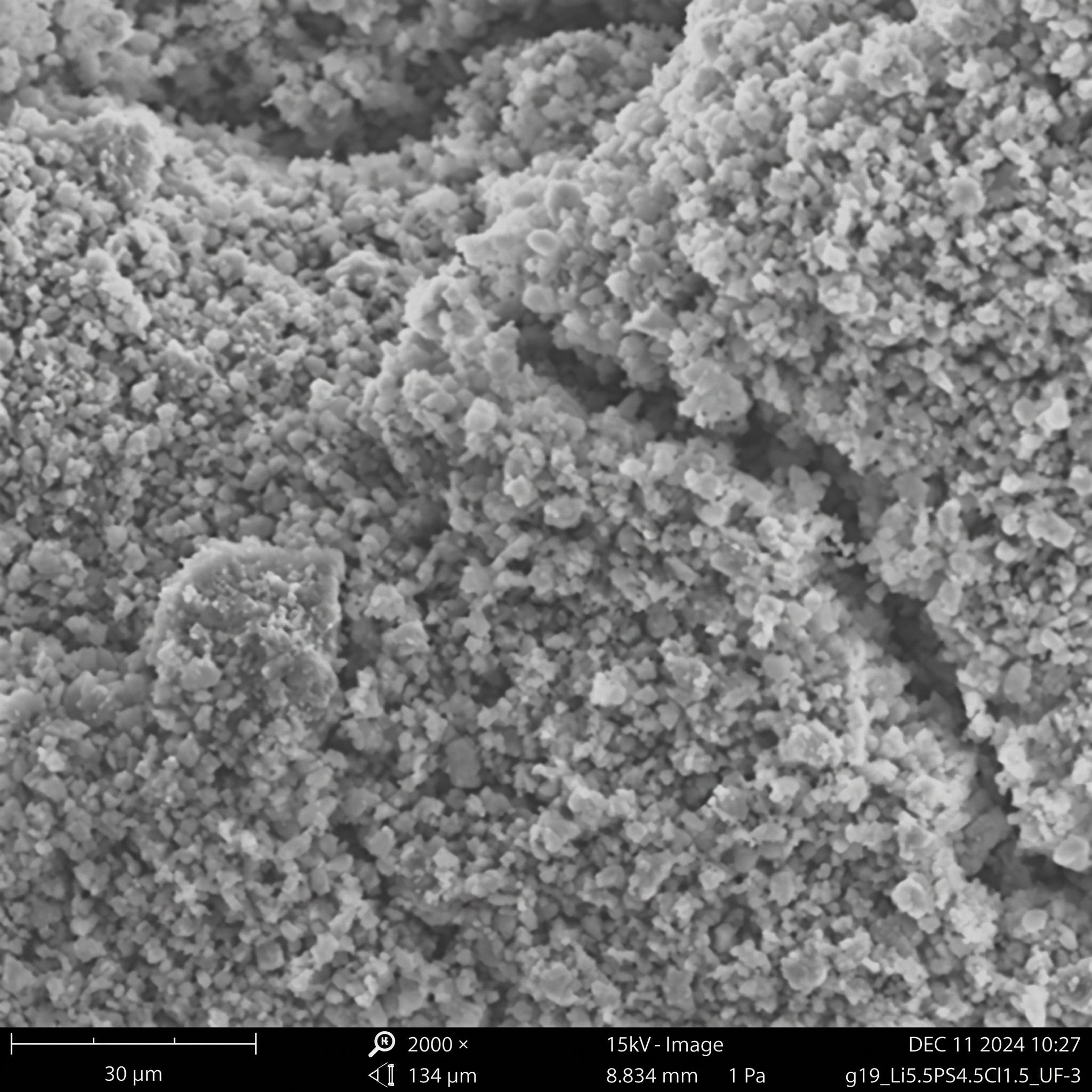 Ampcera® Argyrodite Li5.5PS4.5Cl1.5 Sulfide Solid Electrolyte, Ultra Fine Powder (D50 2~3 um) AI image