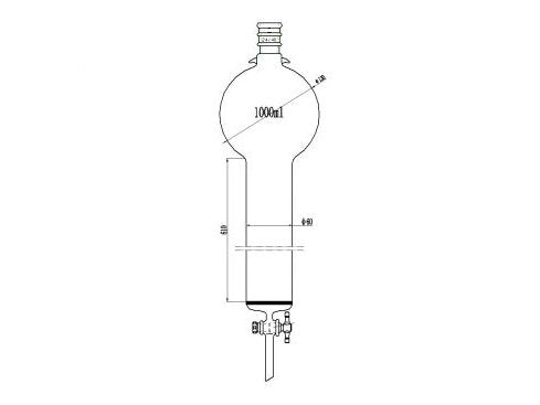 MSE PRO Reinforced port, with Hook, Sand Plate Chromatography Column, 24/40, φ60mm, Effective Length 610mm, Storage Ball Capacity 1000mL