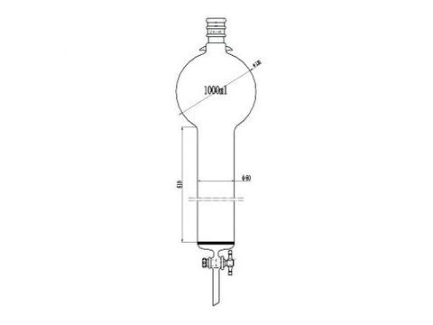 MSE PRO Reinforced port, with Hook, Sand Plate Chromatography Column, 24/40, φ60mm, Effective Length 610mm, Storage Ball Capacity 1000mL