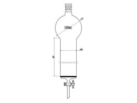 MSE PRO Reinforced Port, with Sand Plate Storage Ball Chromatography Column, 24/40, φ80mm, Effective Length 203mm, Storage Ball Capacity 1000mL