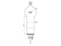 MSE PRO Reinforced Port, with Sand Plate Storage Ball Chromatography Column, 24/40, φ80mm, Effective Length 203mm, Storage Ball Capacity 1000mL