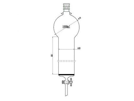 MSE PRO Reinforced port, with Hook, Sand Plate Chromatography Column, 24/40, φ80mm, Effective Length 203mm, Storage Ball Capacity 1000mL