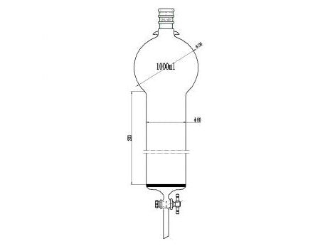 MSE PRO Reinforced port, with Hook, Sand Plate Chromatography Column, 24/40, φ80mm, Effective Length 203mm, Storage Ball Capacity 1000mL