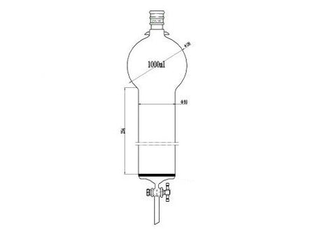 MSE PRO Reinforced port, with Hook, Sand Plate Chromatography Column, 24/40, φ80mm, Effective Length 254mm, Storage Ball Capacity 1000mL - MSE Supplies LLC