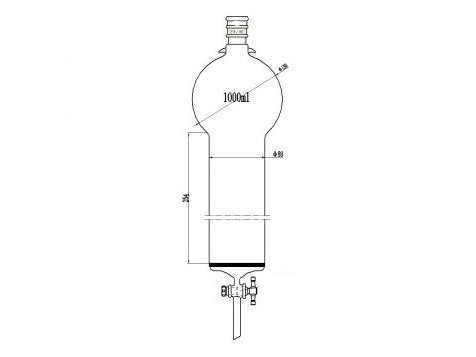 MSE PRO Reinforced port, with Hook, Sand Plate Chromatography Column, 24/40, φ80mm, Effective Length 254mm, Storage Ball Capacity 1000mL - MSE Supplies LLC