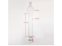 MSE PRO Sand Plate Chromatography Column with Hook, 24/40, φ80mm, Effective Length 305mm, Storage Ball Capacity 1000mL - MSE Supplies LLC