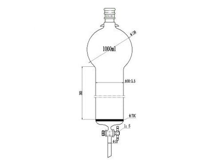 MSE PRO Reinforced port, with Hook, Sand Plate Chromatography Column, 24/40, φ80mm, Effective Length 305mm, Storage Ball Capacity 1000mL - MSE Supplies LLC