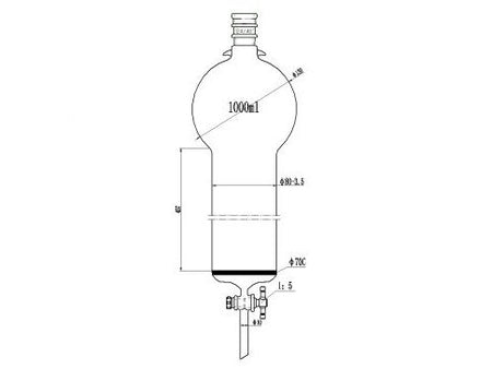 MSE PRO Reinforced port, with Hook, Sand Plate Chromatography Column, 24/40, φ80mm, Effective Length 457mm, Storage Ball Capacity 1000mL - MSE Supplies LLC