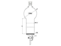 MSE PRO Reinforced port, with Hook, Sand Plate Chromatography Column, 24/40, φ80mm, Effective Length 457mm, Storage Ball Capacity 1000mL - MSE Supplies LLC