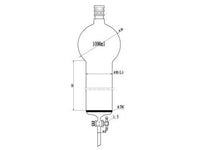 MSE PRO Reinforced Port, with Sand Plate Storage Ball Chromatography Column, 24/40, φ80mm, Effective Length 610mm, Storage Ball Capacity 1000mL - MSE Supplies LLC