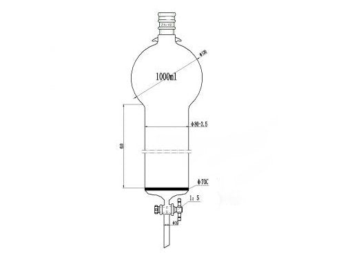 MSE PRO Reinforced port, with Hook, Sand Plate Chromatography Column, 24/40, φ80mm, Effective Length 610mm, Storage Ball Capacity 1000mL - MSE Supplies LLC
