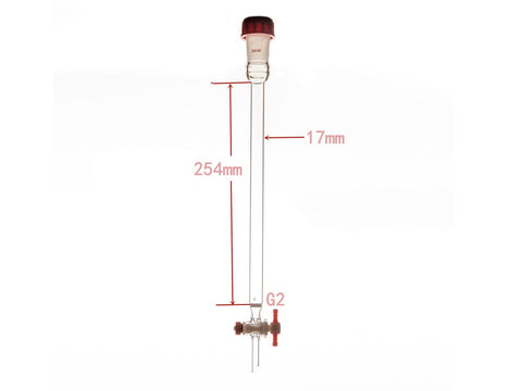 MSE PRO Sand Plate Chromatography Column, External Threads, φ17mm, Effective Length: 254mm - MSE Supplies LLC