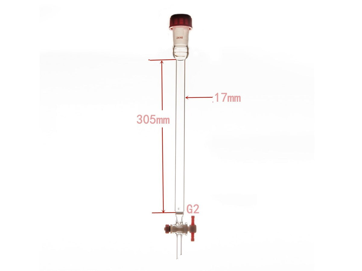 MSE PRO Sand Plate Chromatography Column, External Threads, φ17mm, Effective Length: 305mm - MSE Supplies LLC