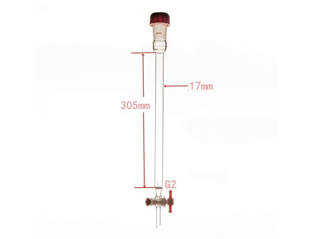 MSE PRO Sand Plate Chromatography Column, External Threads, φ17mm, Effective Length: 305mm - MSE Supplies LLC