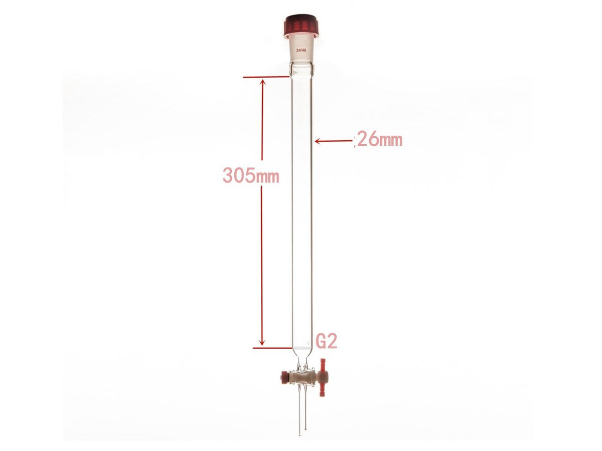MSE PRO Sand Plate Chromatography Column, External Threads, φ26mm, Effective Length: 305mm - MSE Supplies LLC