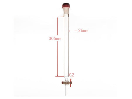 MSE PRO Sand Plate Chromatography Column, External Threads, φ26mm, Effective Length: 305mm - MSE Supplies LLC