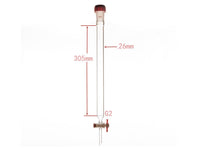 MSE PRO Sand Plate Chromatography Column, External Threads, φ26mm, Effective Length: 305mm - MSE Supplies LLC