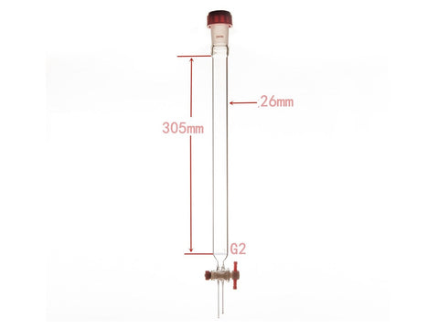 MSE PRO Sand Plate Chromatography Column, External Threads, φ26mm, Effective Length: 305mm - MSE Supplies LLC