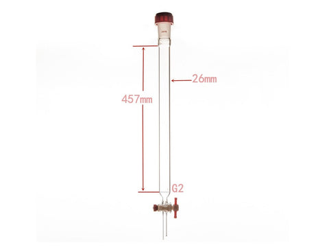 MSE PRO Sand Plate Chromatography Column, External Threads, φ26mm, Effective Length: 457mm - MSE Supplies LLC