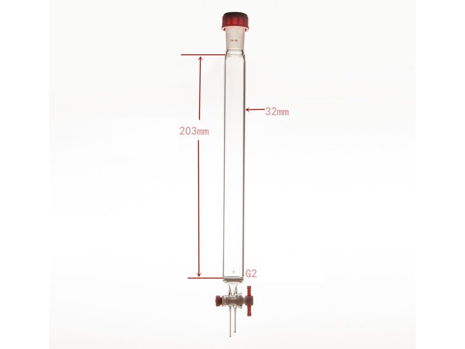MSE PRO Sand Plate Chromatography Column, External Threads, φ32mm, Effective Length: 203mm - MSE Supplies LLC