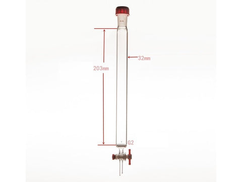 MSE PRO Sand Plate Chromatography Column, External Threads, φ32mm, Effective Length: 203mm - MSE Supplies LLC