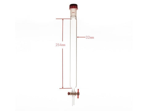 MSE PRO Chromatography Column, External Threads, φ32mm, Effective Length: 254mm - MSE Supplies LLC
