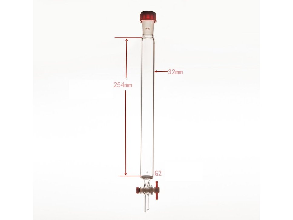 MSE PRO Sand Plate Chromatography Column, External Threads, φ32mm, Effective Length: 254mm - MSE Supplies LLC
