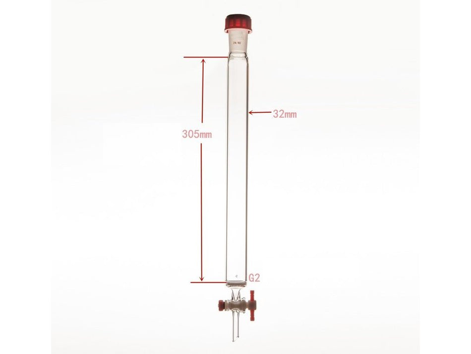 MSE PRO Sand Plate Chromatography Column, External Threads, φ32mm, Effective Length: 305mm - MSE Supplies LLC