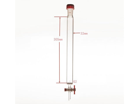 MSE PRO Sand Plate Chromatography Column, External Threads, φ32mm, Effective Length: 305mm - MSE Supplies LLC