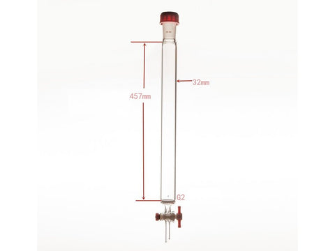 MSE PRO Sand Plate Chromatography Column, External Threads, φ32mm, Effective Length: 457mm - MSE Supplies LLC