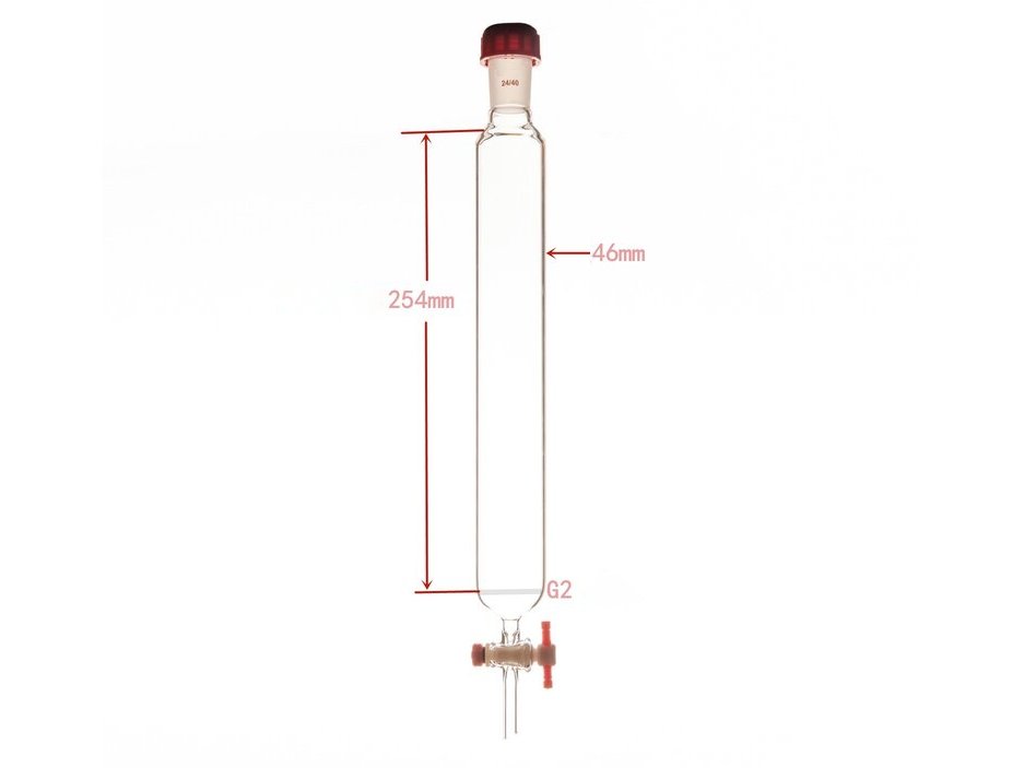MSE PRO Sand Plate Chromatography Column, External Threads, φ46mm, Effective Length: 254mm - MSE Supplies LLC