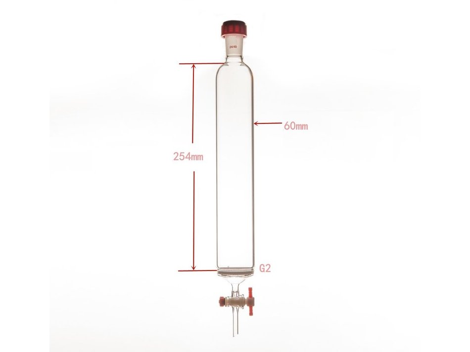 MSE PRO Sand Plate Chromatography Column, External Threads, φ60mm, Effective Length: 254mm