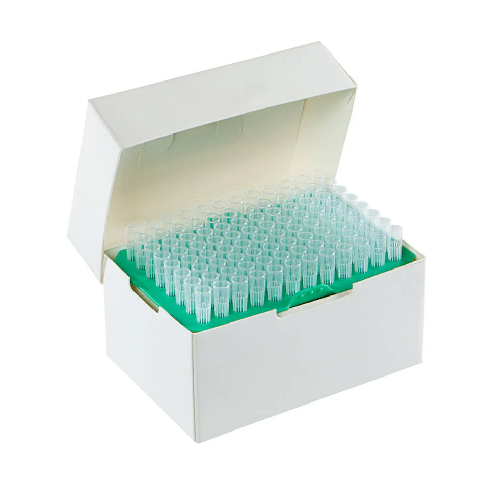 Globe Scientific Posistop Pipette Tip, 200ul, Greenrackgraduated, 96/Rack, 10 Racks Box