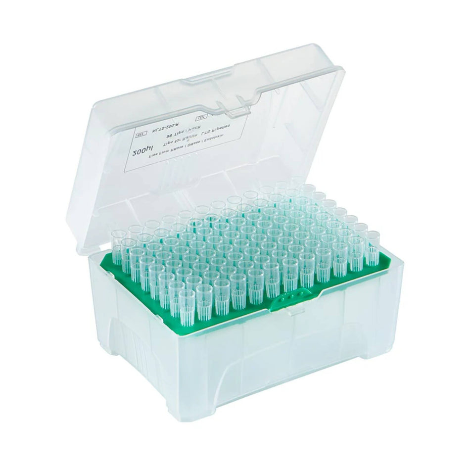 Globe Scientific Posistop Pipette Tip, 200ul, Graduated96/Rack, 10 Racks Box, 10 Boxes Case