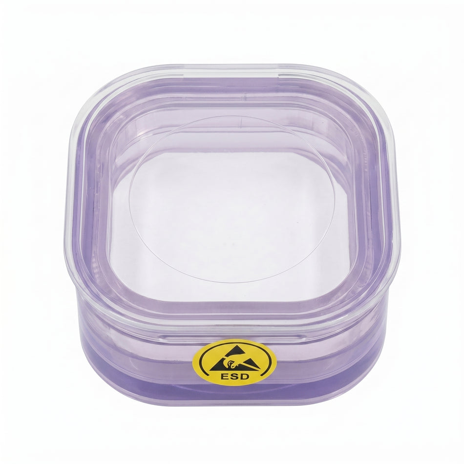 Pack of 12 MSE PRO Static Dissipative (ESD Safe) Plastic Membrane Boxes (38x38x17 mm) for Delicate Materials Storage AI image