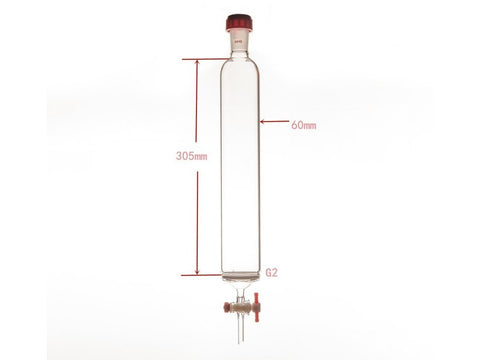 MSE PRO Sand Plate Chromatography Column, External Threads, φ60mm, Effective Length: 305mm