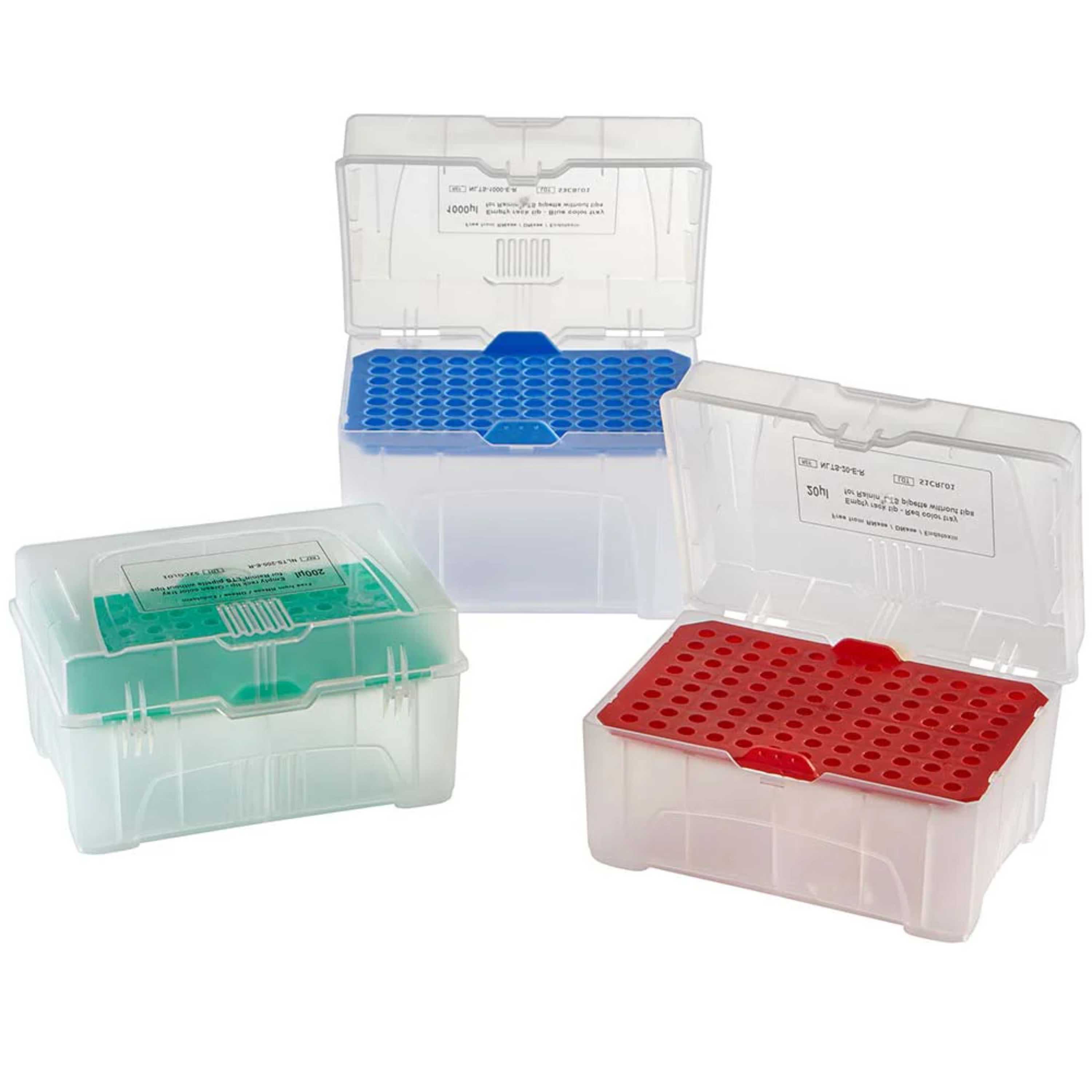 Globe Scientific Empty Racks For 20ul Posistoppipette Tips, Red Tray