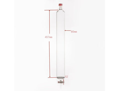 MSE PRO Sand Plate Chromatography Column, External Threads, φ80mm, Effective Length: 457mm