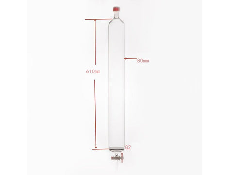 MSE PRO Sand Plate Chromatography Column, 24/40, External Threads, φ80mm, Effective Length: 610mm