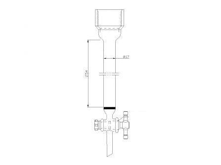 MSE PRO Sand Plate Chromatography Column, 25# Internal Thread, φ17mm, 2mm Aperture, Effective Length: 254mm