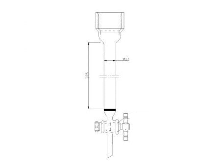 MSE PRO Sand Plate Chromatography Column, 25# Internal Thread, φ17mm, 2mm Aperture, Effective Length: 305mm