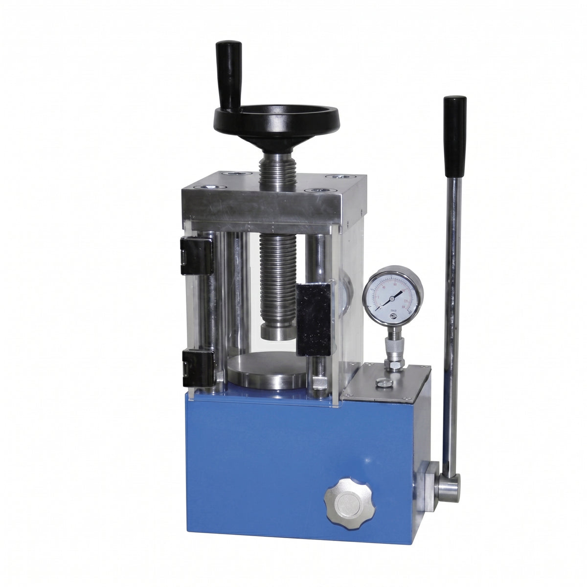 MSE PRO Lab Scale 15-Ton Manual Hydraulic Pellet Press with Safety Shield AI image