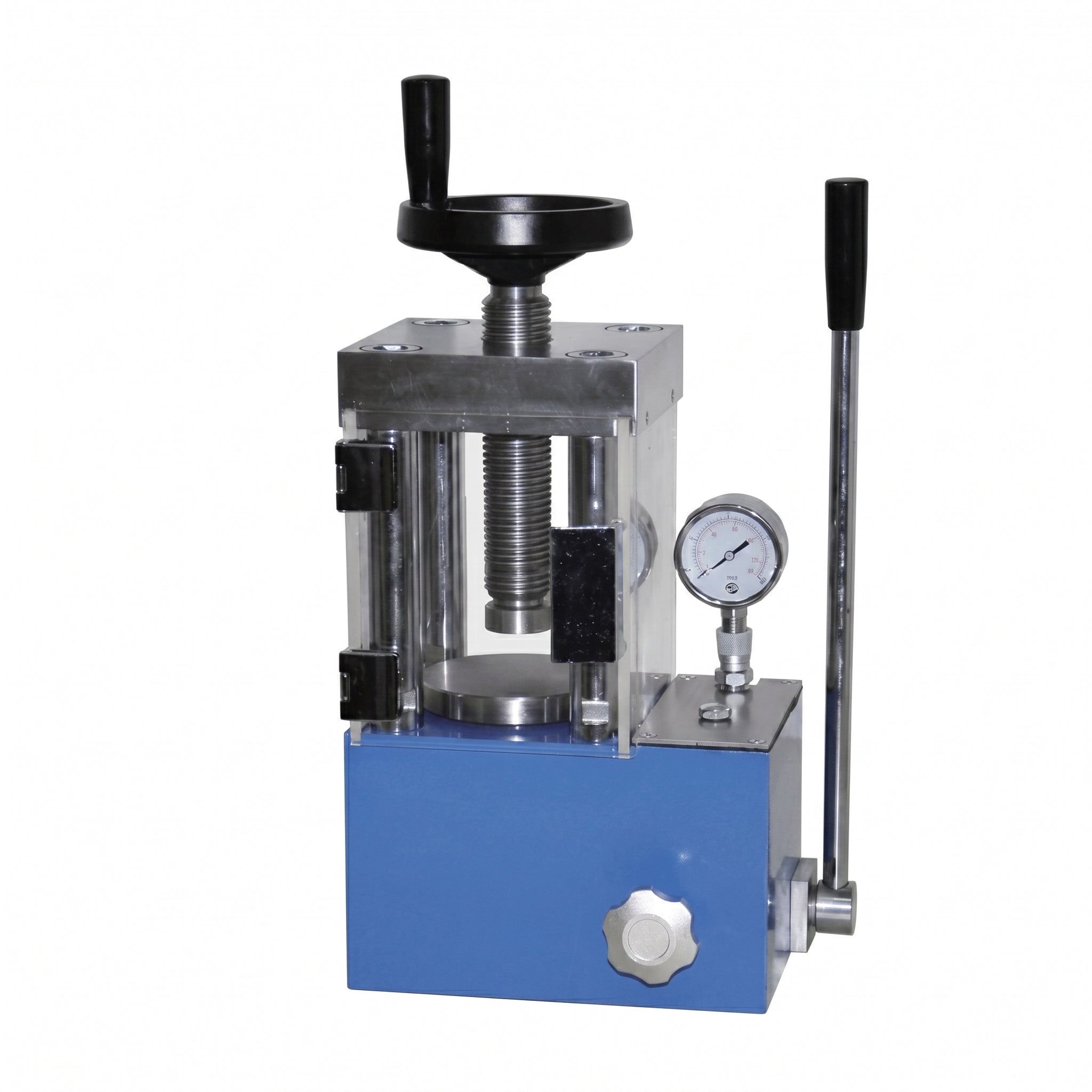 MSE PRO Lab Scale 15-Ton Manual Hydraulic Pellet Press with Safety Shield AI image