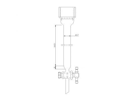 MSE PRO Chromatography Column, 25# Internal Thread, φ17mm, 2mm Aperture, Effective Length: 457mm