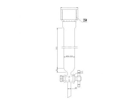 MSE PRO Chromatography Column, 25# Internal Thread, φ26mm, 2mm Aperture, Effective Length: 203mm