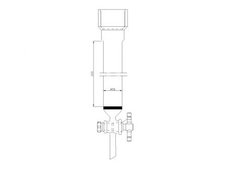 MSE PRO Sand Plate Chromatography Column, 25# Internal Thread, φ26mm, 2mm Aperture, Effective Length: 203mm