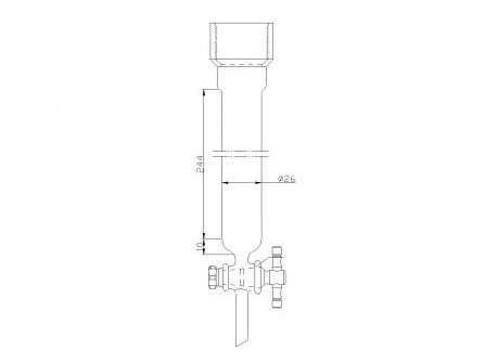 MSE PRO Chromatography Column, 25# Internal Thread, φ26mm, 2mm Aperture, Effective Length: 254mm