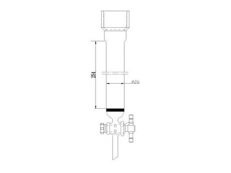 MSE PRO Sand Plate Chromatography Column, 25# Internal Thread, φ26mm, 2mm Aperture, Effective Length: 254mm