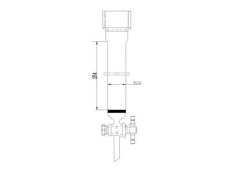 MSE PRO Sand Plate Chromatography Column, 25# Internal Thread, φ26mm, 2mm Aperture, Effective Length: 254mm